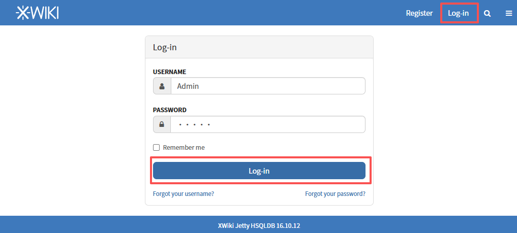 XWiki登录页面