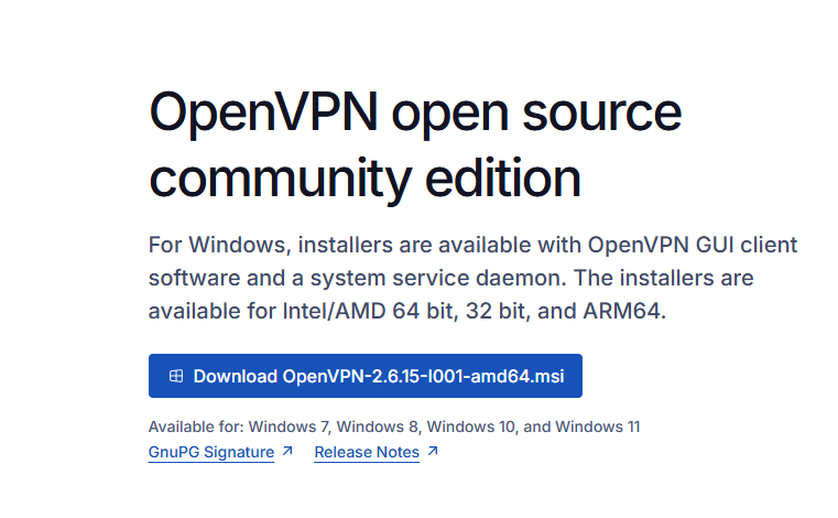 OpenVPN下载页面